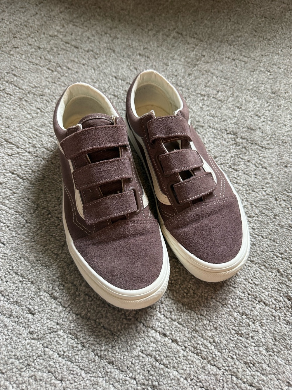 Vans brown velcro shoes size 7